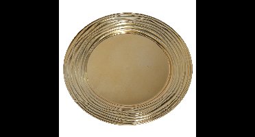 Ronde diner onderborden/kaarsenbord/plateau glimmend goud van 33 cm