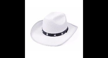 Rubies Witte cowboy hoed met studs - Carnaval verkleed hoeden - Western - volwassenen