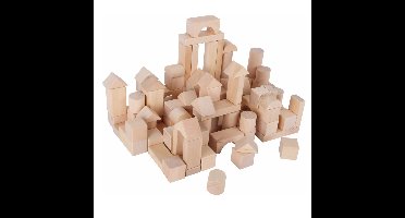 Small Foot Houten blokken - 100x stuks - in zak - bouwen - speelgoed