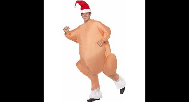 Smiffys Opblaasbaar kalkoen kostuum - voor volwassenen - kerst kostuum