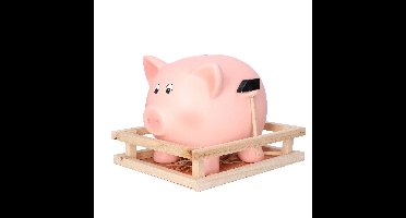 Spaarvarken met hamer in kistje - keramiek - 21 x 16 cm - Spaarpot