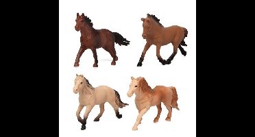 Speelgoed boerderij dieren paarden figuren 4x stuks