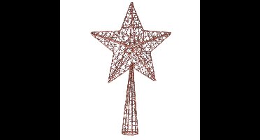 Ster piek - bronskleurig - 28 cm - draad kerstpiek - kerstboompiek - kunststof