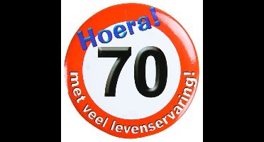Stopbord button 70e verjaardag