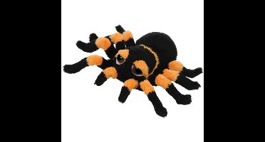 Suki gifts spinnen knuffel - zwart/oranje - 13 cm - dieren knuffels - Speelgoed voor kinderen