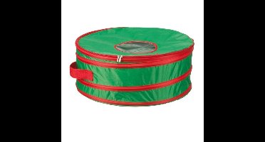 Sunware Opbergtas - kerstkransen - tot 60 cm - groen/rood - rits sluiting?