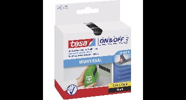 Tesa Klittenband - extra sterk - zwart - 2,5 m x 2 cm - zelfklevende haak en lusstrip