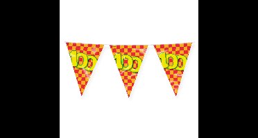 Verjaardag 100 jaar thema Vlaggetjes - Feestversiering - 10m - Folie - Dubbelzijdig