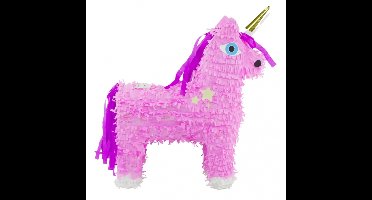 Verjaardag Pinata eenhoorn/unicorn - roze - 55 x 41 x 13 cm - Papier