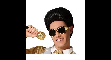 Verkleed bril Elvis/rockster - goud - kunststof - Rock and roll thema accessoires