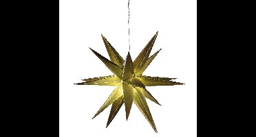 Verlichte 3D kerstster - goud - 35 cm - kunststof - op batterijen