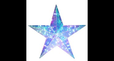 Verlichte kerstster - regenboog kleur- D51 cm - op batterijen - 40 led lampjes - helder wit