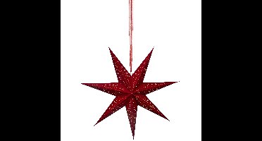 Verlichte kerstster - rood - D58 m - papier - LED - warm wit - steady light - timer - binnen