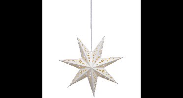 Verlichte kerstster - wit - D38 m - papier - LED - warm wit - steady light - timer - binnen