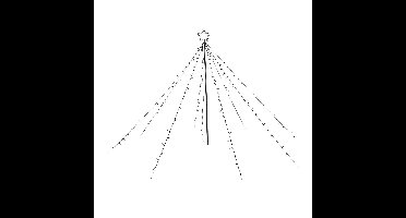 Vlaggenmast verlichting - led piramide - H150 cm - 200 led lampjes - warm wit - met ster