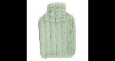 Warmwaterkruik - mintgroen - 1,75L - fluffy pluche hoes - bedkruik - kruik - kruik met hoes