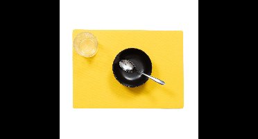 Wicotex luxe Placemats Plain - geel - 43 x 30 cm - Met anti slip laag - Teflon coating topla