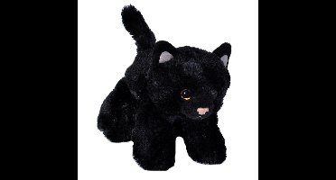 Wild Republic Kat/poes - pluche dieren knuffel - zwart - 18 cm - katten