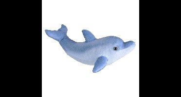 Wild Republic pluche dieren knuffel Dolfijn - blauw - 35 cm - Dolfijnen knuffels