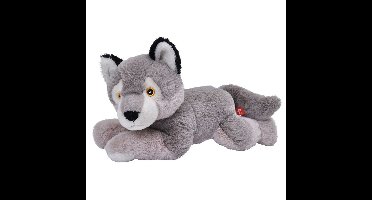 Wild Republic Pluche wolf - knuffel wolf - Eco-kins - 30 cm - wilde dieren knuffelwolf