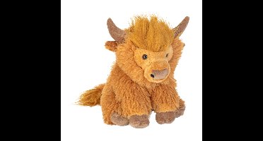 Wild Republic Schotse hooglander koe knuffel - bruin - pluche - 30 cm - koeienknuffel