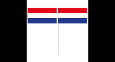 Zwaaivlaggetjes Nederland - 12 x 24 cm - handvlaggetjes - versiering - feestartikelen