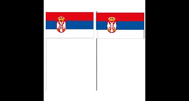 Zwaaivlaggetjes Servi? - 12 x 24 cm - handvlaggetjes - versiering - Servische feestartikelen