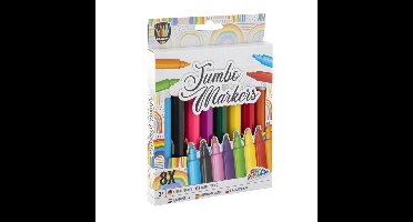 8x Jumbo stiften - markers in diverse kleuren