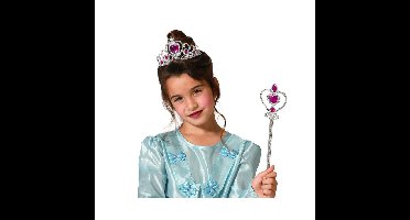 Atosa Carnaval verkleed Tiara/diadeem - Prinsessen kroontje/toverstok