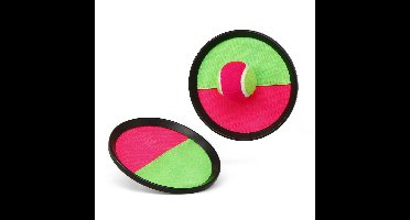 Atosa Vangbalspel met klittenband - roze/groen - dia 19 cm - strand speelgoed