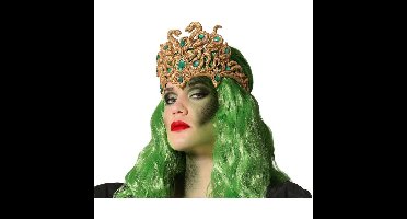 Atosa Verkleed haarband Snakes - goud - Evil queen/Halloween/Medusa