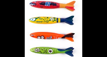 Benson Duikspeelgoed torpedos - 4-delig - gekleurd - kunststof