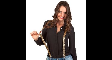 Boland bretels - glitters goud - volwassenen - carnaval - foute party