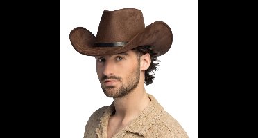 Boland Carnaval Cowboy hoed Bronco - bruin - volwassenen - Western