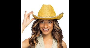 Boland Carnaval Cowboy hoed Charly - goud - volwassenen