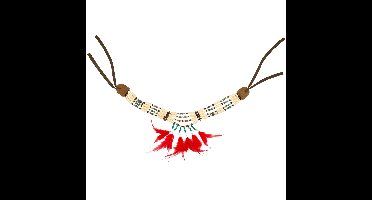 Boland Carnaval/verkleed accessoires Indianen sieraden - kralen/veertjes ketting - kunststof