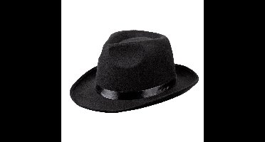 Boland Carnaval verkleed hoed voor een Maffia/gangster - zwart