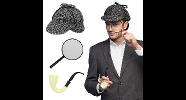 Boland Carnaval verkleed set Detective - Pet/pijp/vergrootglas