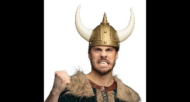 Boland Carnaval verkleed Viking helm grote hoorns - kunststof - heren