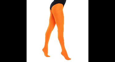 Boland panty - neon oranje - 40 denier - maat M - carnaval
