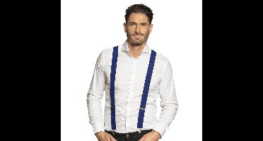 Boland party Carnaval verkleed bretels - blauw - heren/dames - verkleedkleding