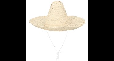 Boland party Carnaval verkleed Sombrero hoed Fiesta - naturel - volwassenen - polyester