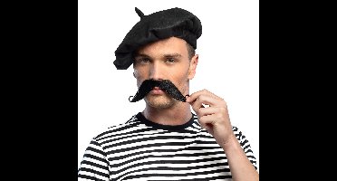 Boland Verkleed hoed - baret - zwart - polyester - franse baret