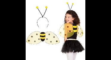 Boland Verkleed set bijtje - vleugels/diadeem - geel - kinderen