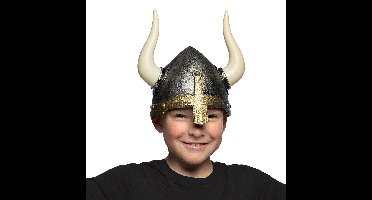 Boland verkleed Viking helm grote hoorns - kunststof - kinderen