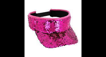 Boland Verkleed zonneklep/sunvisor - voor volwassenen - Glitter roze