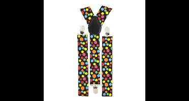 Carnaval verkleed bretels - Clown - met gekleurde stippen