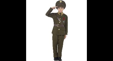 Carnaval verkleed Leger officier kostuum - voor kinderen - groen