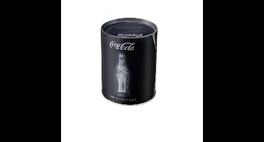 Coca Cola thema spaarpot - zwart - metaal - 10 x 13 cm
