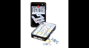 Engelhart Domino spel dubbel 6 in blik met 28 stenen